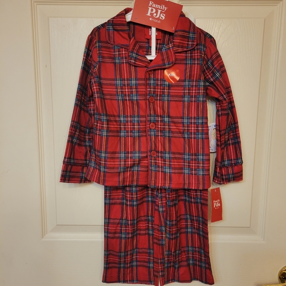 Family Pajamas Kids 2T-3T Brinkley Plaid Pajama Set Sleepwear Loungewear Red - Picture 5 of 7